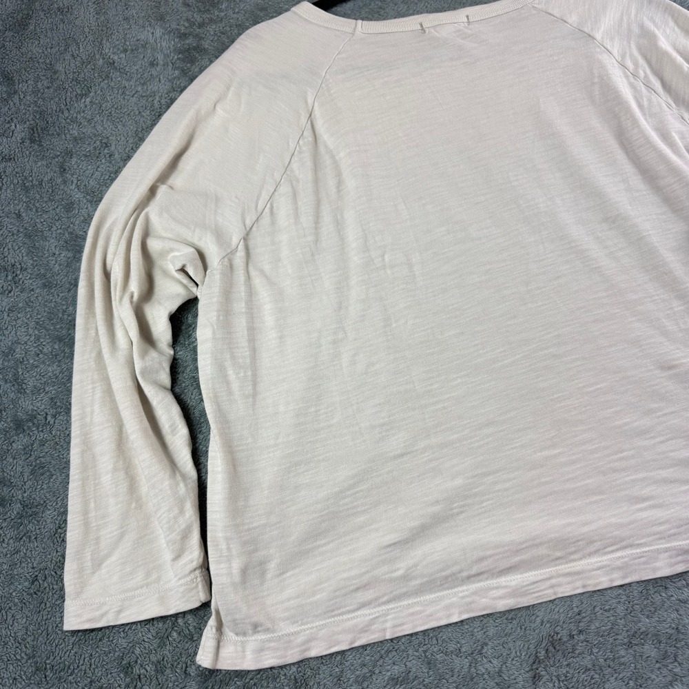 Alex Mill Womens Slub Jersey Long Sleeve Raglan Tee Oatmeal Beige Size M - Picture 8 of 11
